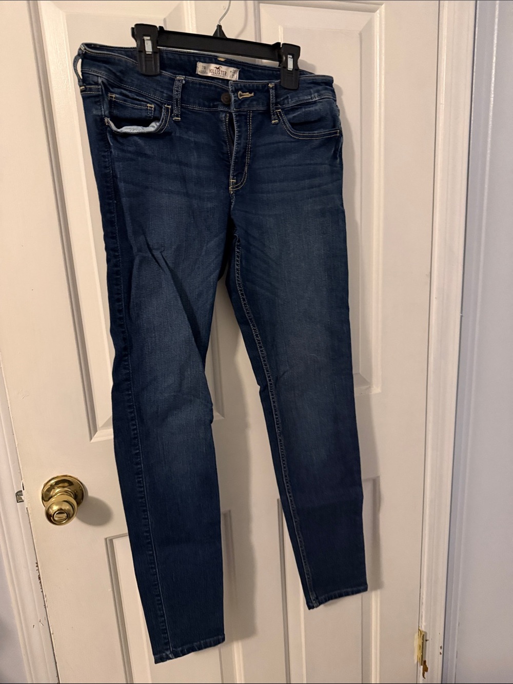 Women’s Dark Wash Slim Jeans - Hollister- Navy Blue